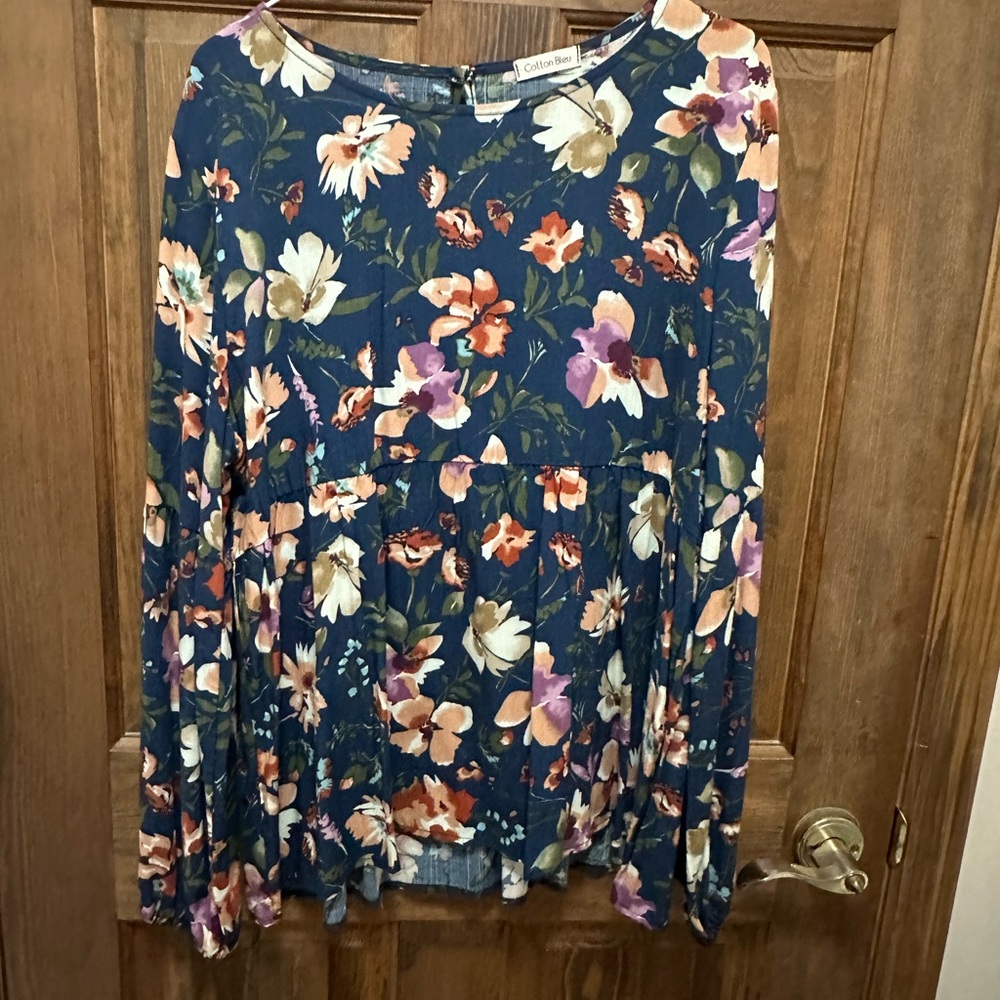 A blue babydoll top